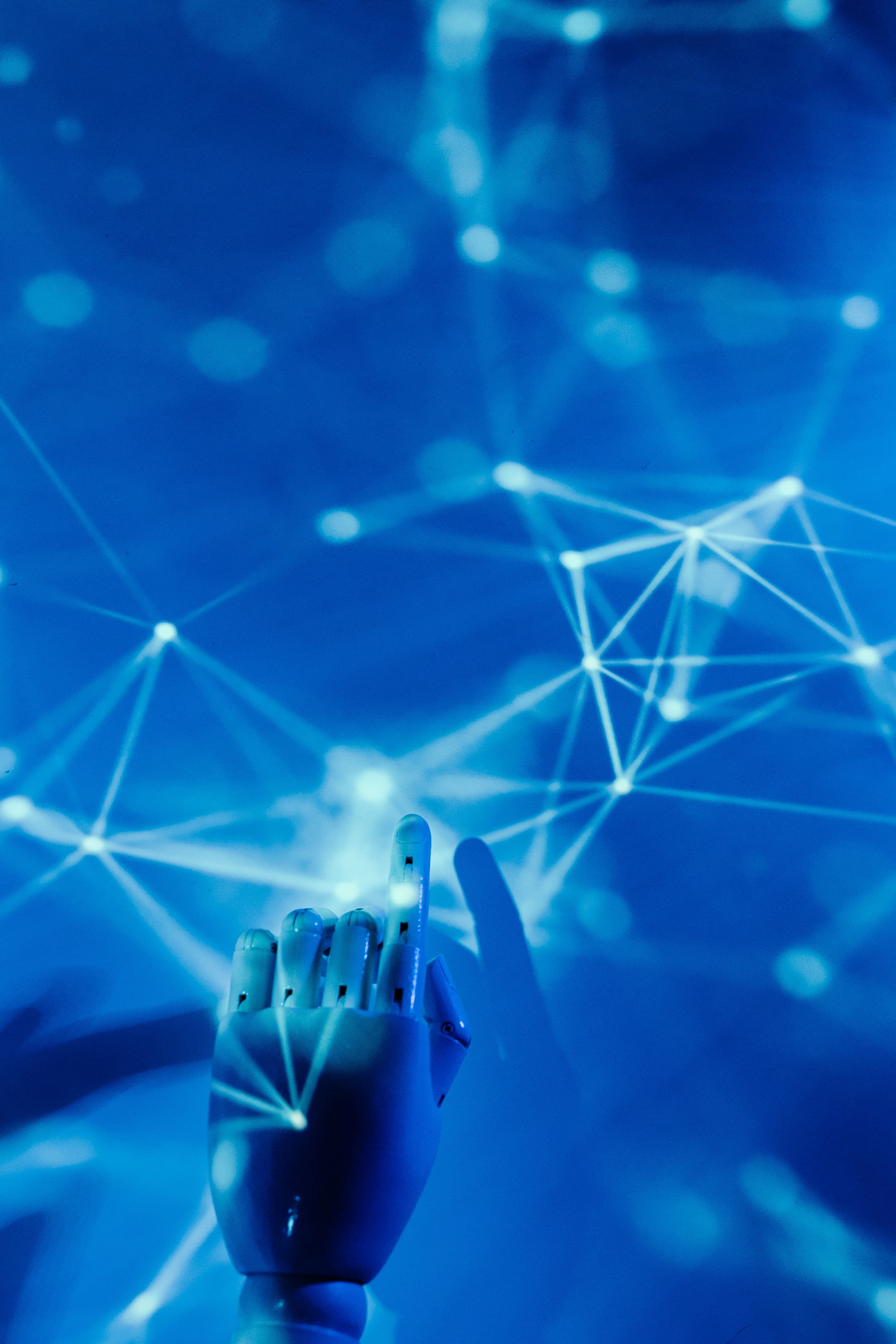 Abstract smart automation network visualization background